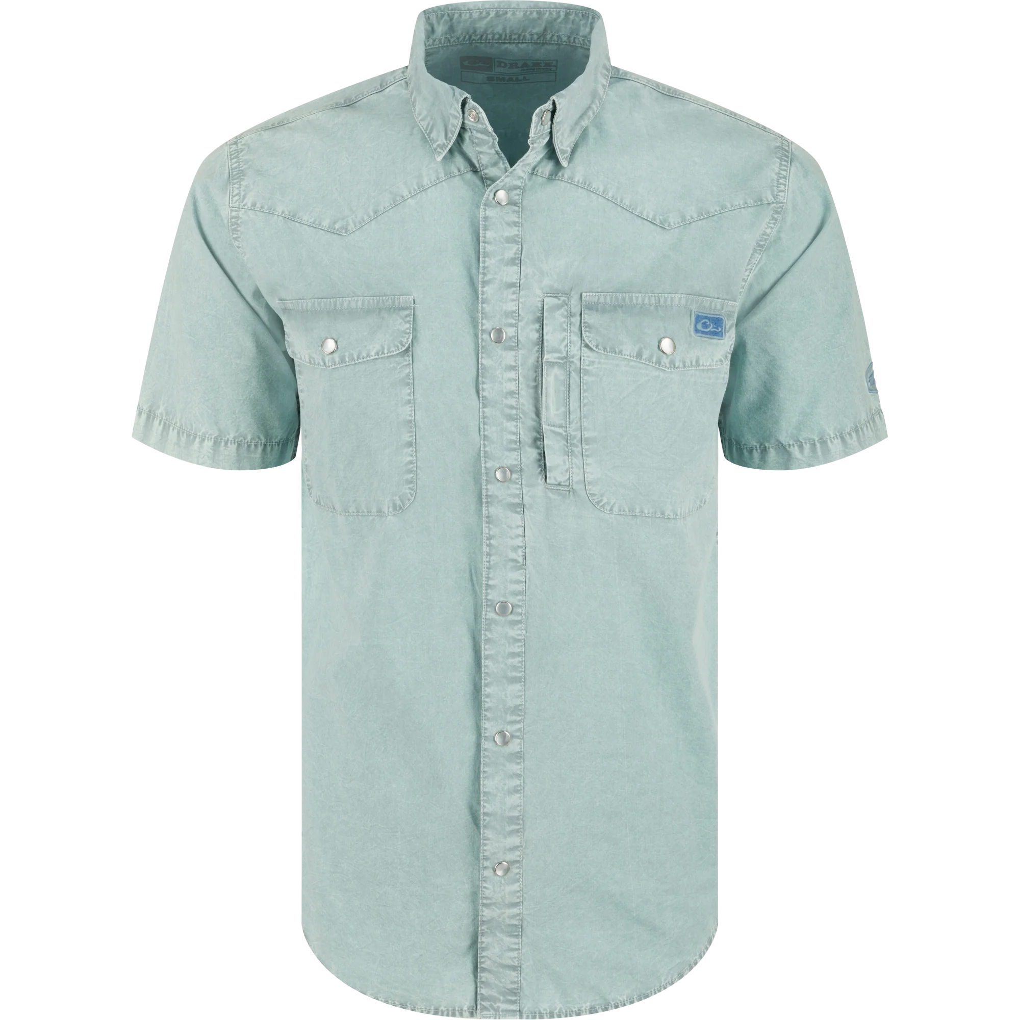 Cinco Ranch Western Acid Washed Short Sleeve Shirt - Image 7