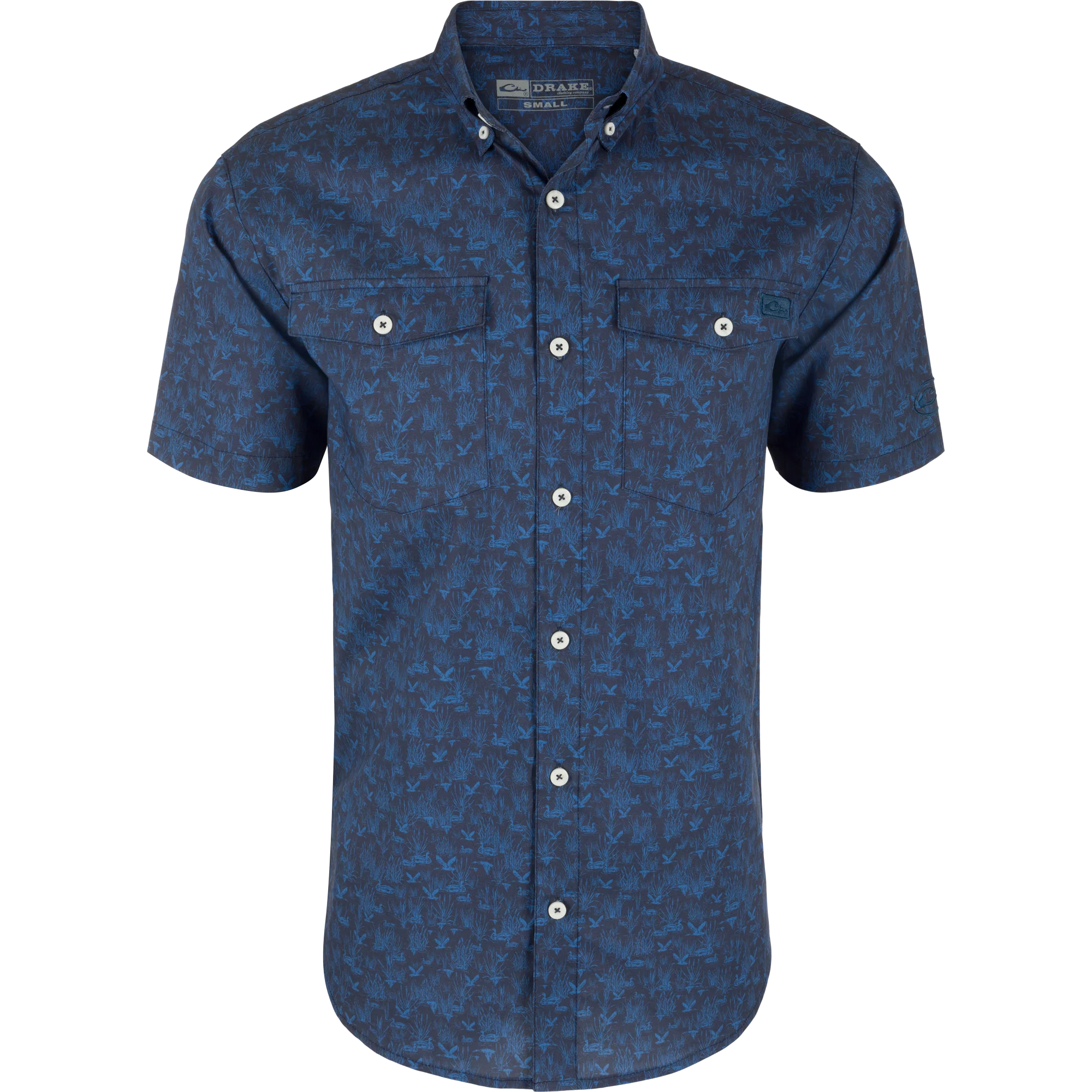 Cotton Marsh Print Short Sleeve Shirt - Image 3