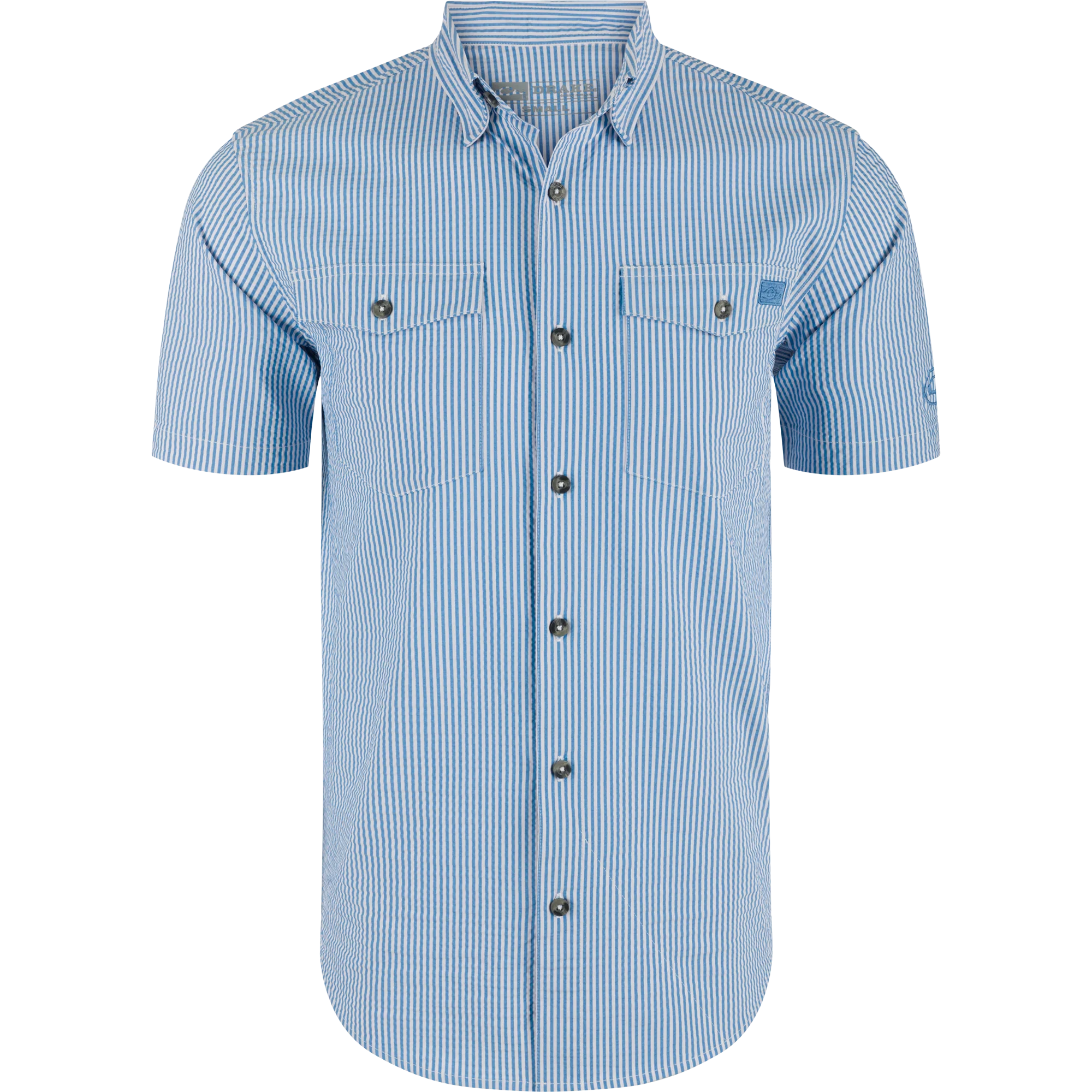 Frat Seersucker Striped Button-Down Short Sleeve Shirt - Image 4