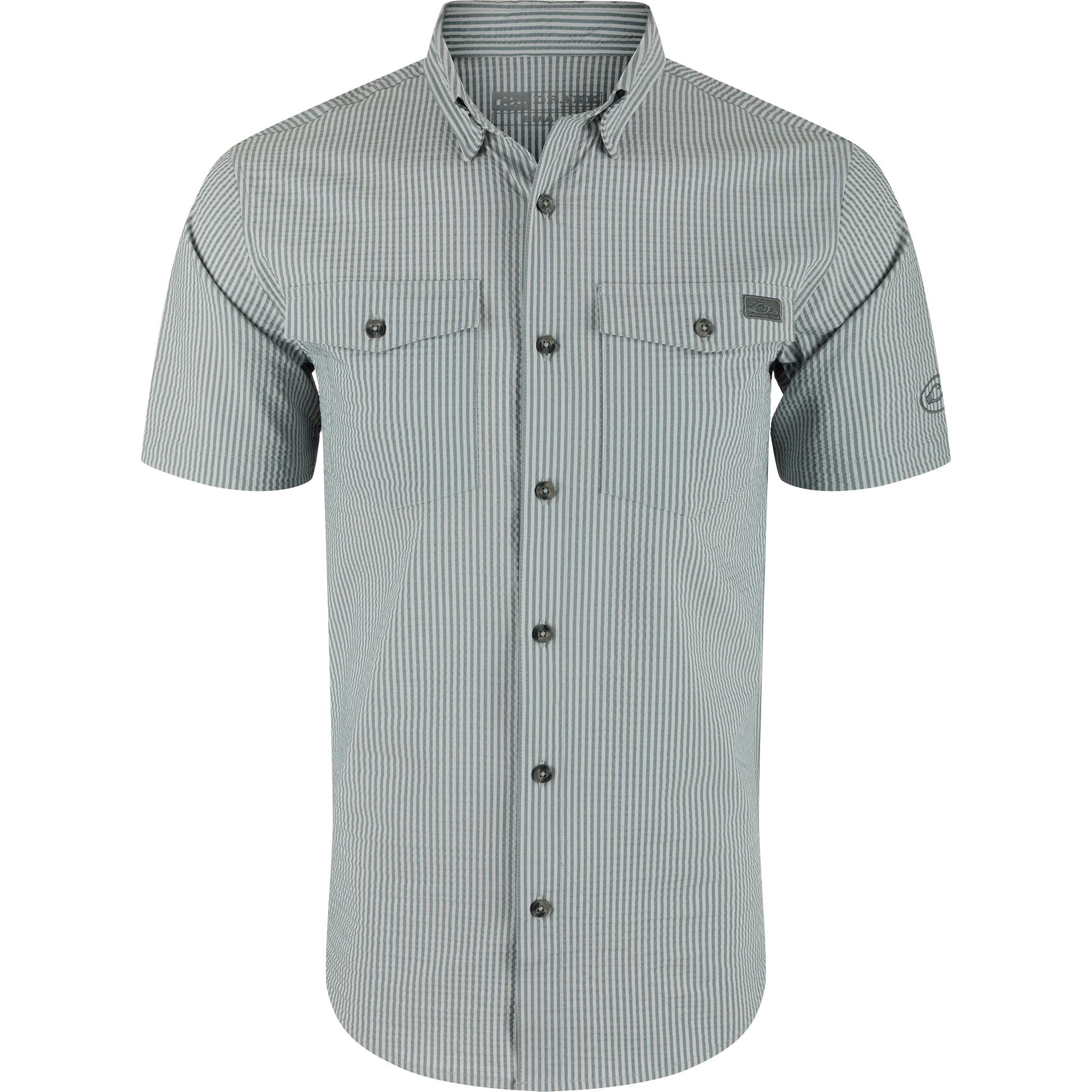Frat Seersucker Striped Button-Down Short Sleeve Shirt - Image 5