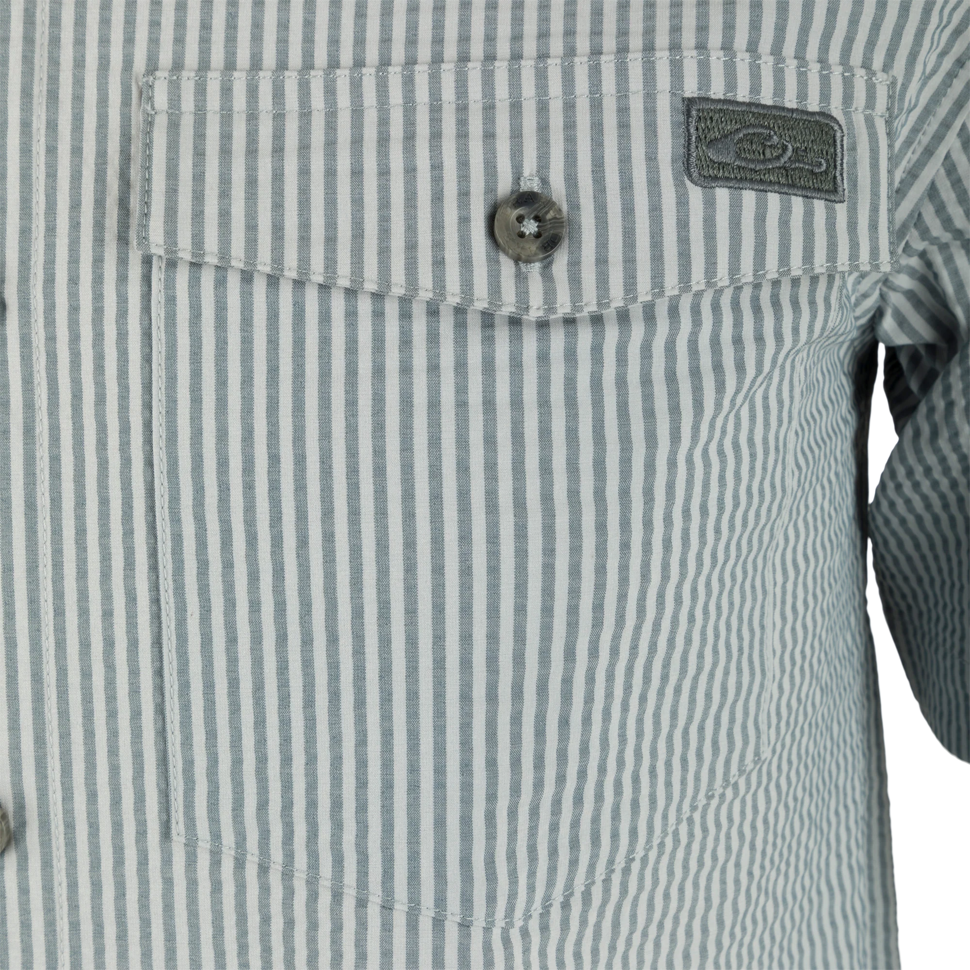 Frat Seersucker Striped Button-Down Short Sleeve Shirt - Image 9